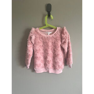Girls Tahari Girl Sweatshirt Size 5 Pink Fuzzy Heart